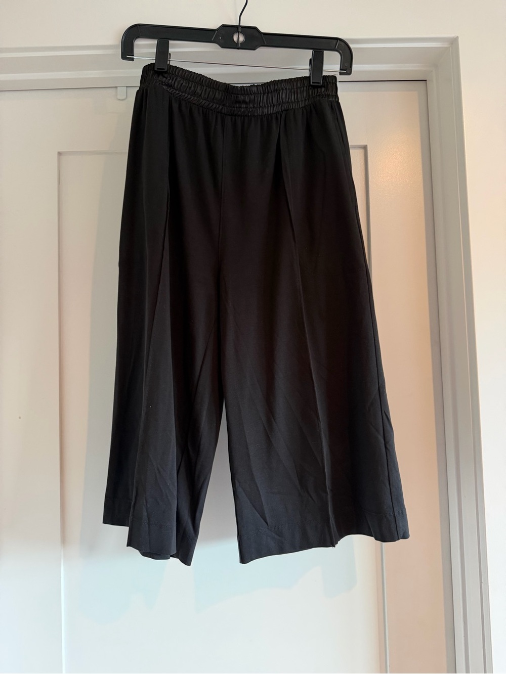 ATM Collection Black Pima Cotton Wide Leg Cropped Pants XS